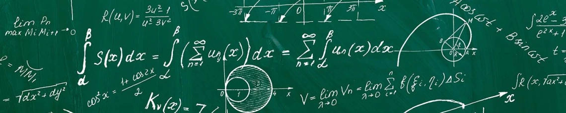 Math equations on chalk board