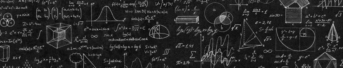 Math equations on black chalk board