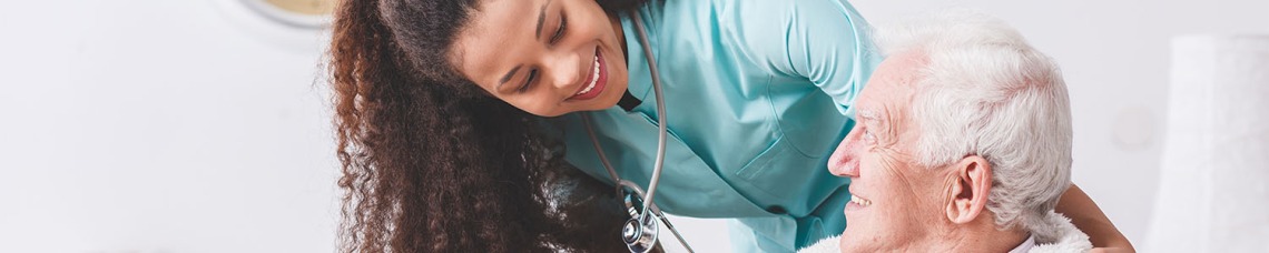 Elderly patient with nurse