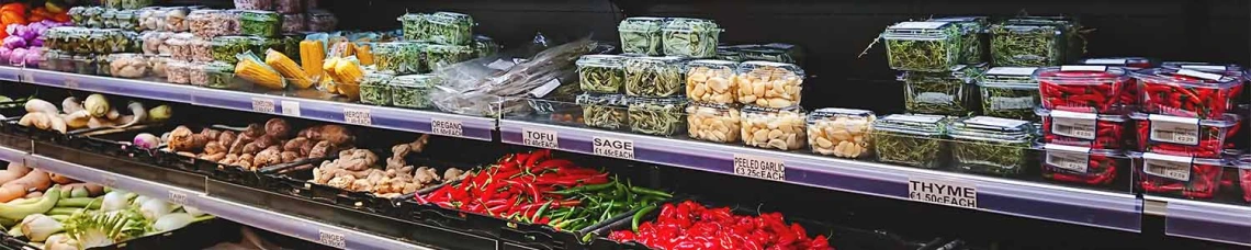Produce section at grocery store