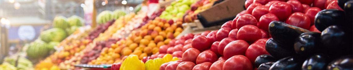 Fruit section in grocery store