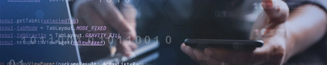 Man working on code