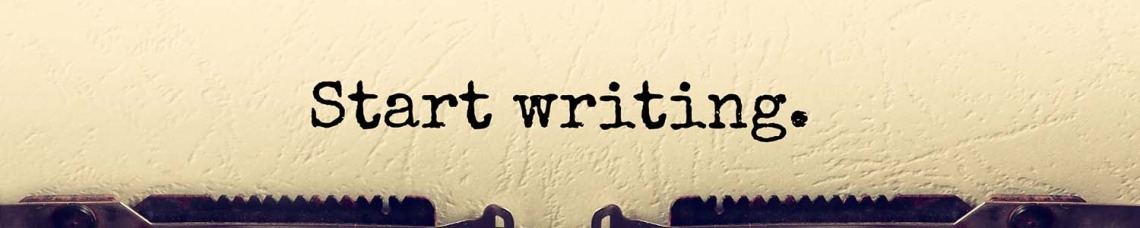 "Start writing" Typewriter text 