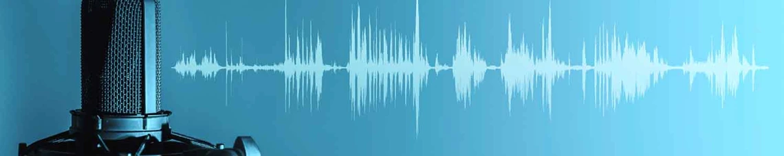 Microphone with visual soundwaves on the side
