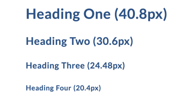 Heading One, Heading Two, Heading Three, Heading Four