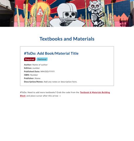 Textbooks and Materials Preview